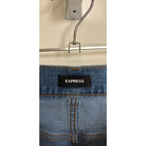 Express Jeans Womens 6 Regular Blue Light Wash High Waisted Straight Ankle - Picture 3 of 7